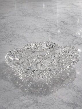 Beautiful *Sparkling* Antique Vintage American Brilliant Period Glass Dish